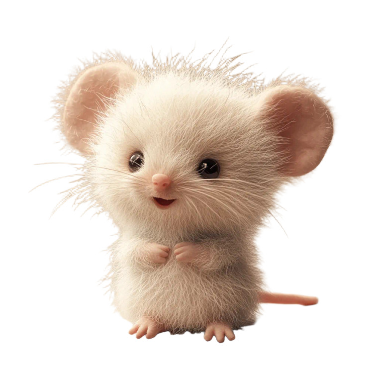 Cute Silly Mouse Fluffy Vinyl Car Decal Sticker – Waterproof & UV-Resistant 4.0"