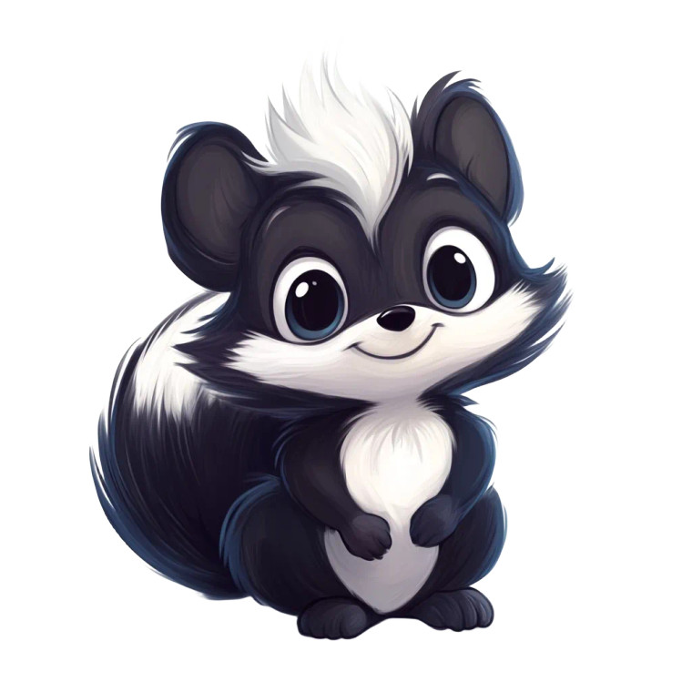 Cute Skunk Cartoon Isolated Vinyl Car Decal Sticker – Waterproof & UV-Resistant 4.0"