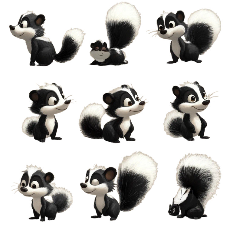 Cute Skunk Pixar Style Vinyl Car Decal Sticker – Waterproof & UV-Resistant 4.0"