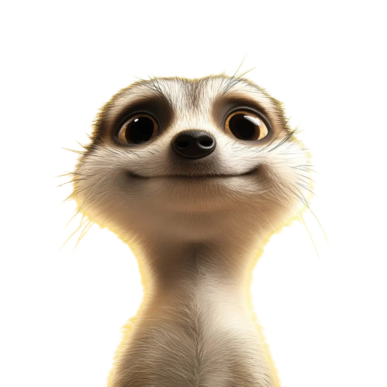 Cute Smiling Meerkat Yellow Background Vinyl Car Decal Sticker – Waterproof & UV-Resistant 4.0"