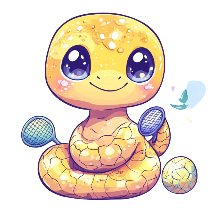 Cute Snake Badminton Fun Vinyl Car Decal Sticker – Waterproof & UV-Resistant 4.0"