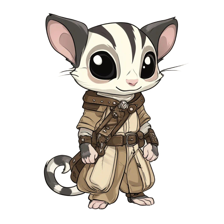 Cute Sugar Glider Fantasy Vinyl Car Decal Sticker – Waterproof & UV-Resistant 4.0"