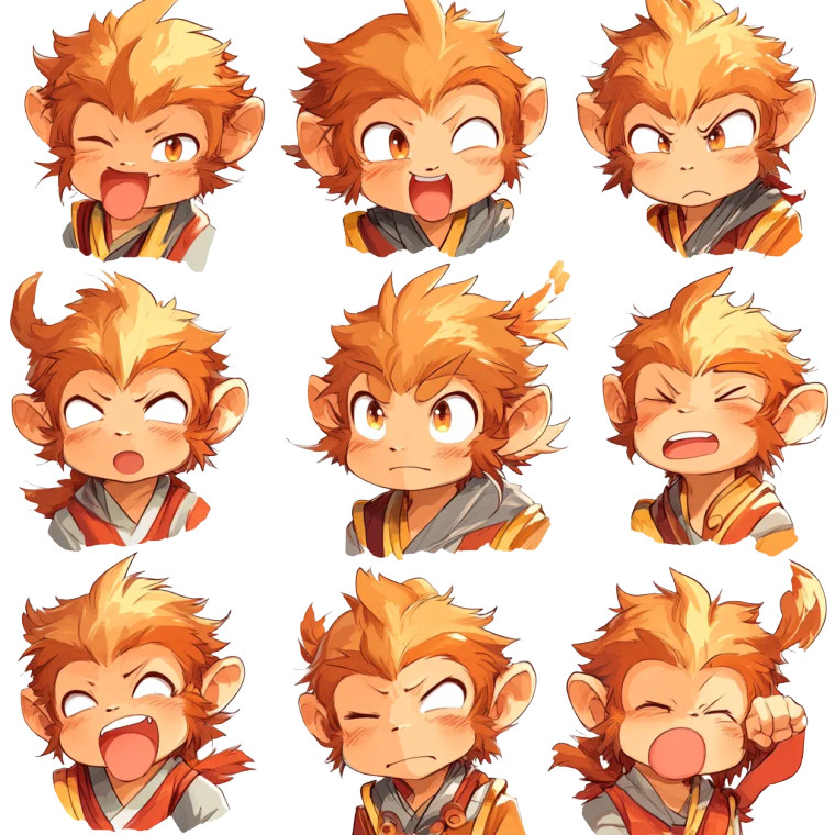Cute Sun Wukong Drawings Vinyl Car Decal Sticker – Waterproof & UV-Resistant 4.0"