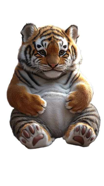 Cute Tiger Cub Sofa Vinyl Car Decal Sticker – Waterproof & UV-Resistant 4.0"