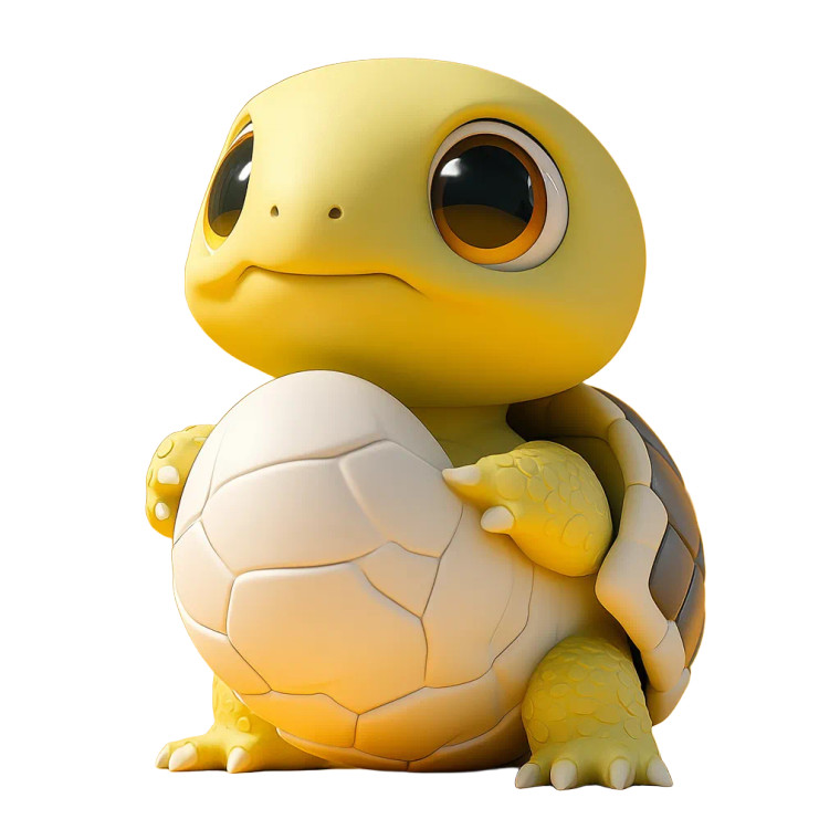 Cute Turtle Cub Eggshell Vinyl Car Decal Sticker – Waterproof & UV-Resistant 4.0"