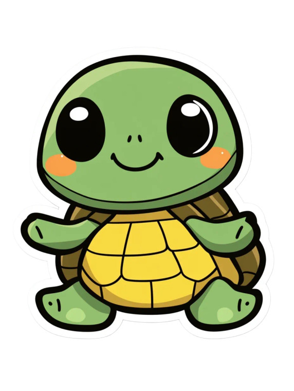 Cute Turtle Sticker Vinyl Car Decal Sticker – Waterproof & UV-Resistant 4.11"