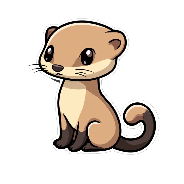 Cute Weasel Sticker Vinyl Car Decal Sticker – Waterproof & UV-Resistant 4.0"