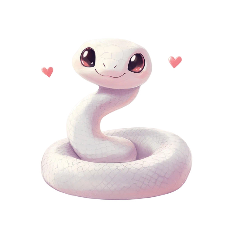 Cute White Snake Heart Vinyl Car Decal Sticker – Waterproof & UV-Resistant 4.0"