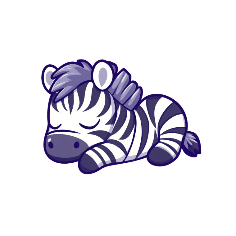 Cute Zebra Sleeping Purple Vinyl Car Decal Sticker – Waterproof & UV-Resistant 4.0"