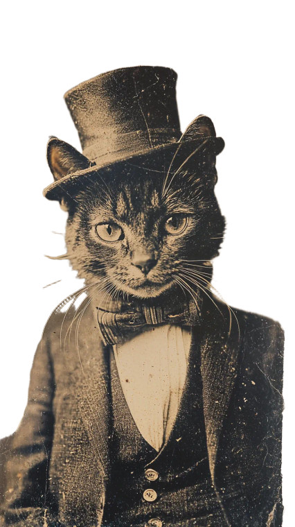 Dapper Cat Scoundrel Photo Vinyl Car Decal Sticker – Waterproof & UV-Resistant 4.0"