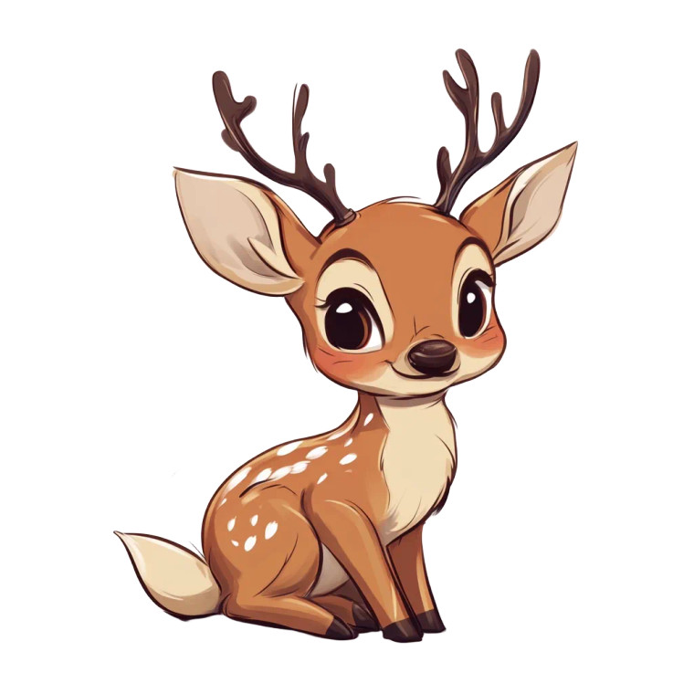 Deer Antler Illustration Cute Vinyl Car Decal Sticker – Waterproof & UV-Resistant 4.0"