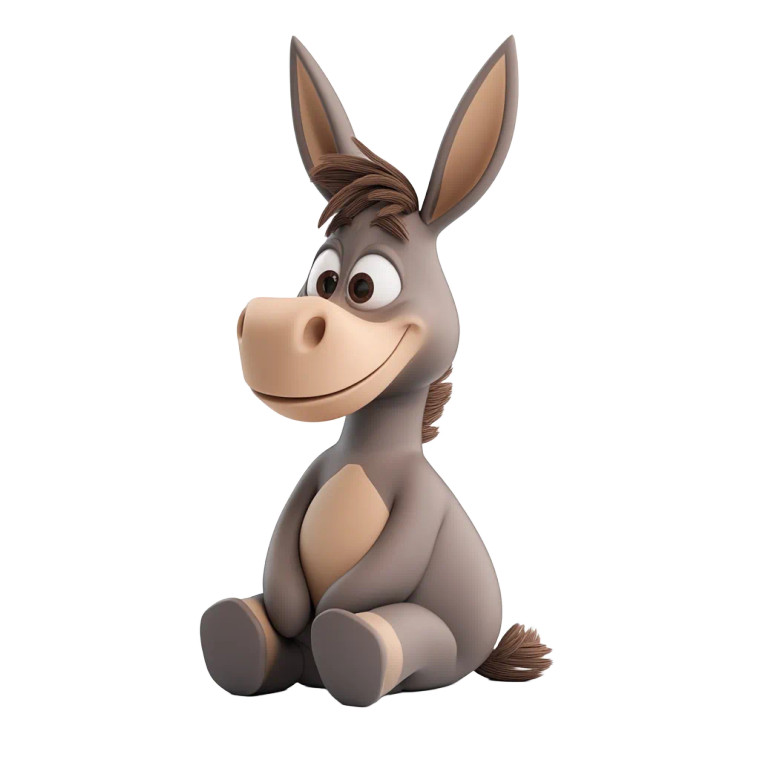 Disney Donkey Clay Render Vinyl Car Decal Sticker – Waterproof & UV-Resistant 4.0"