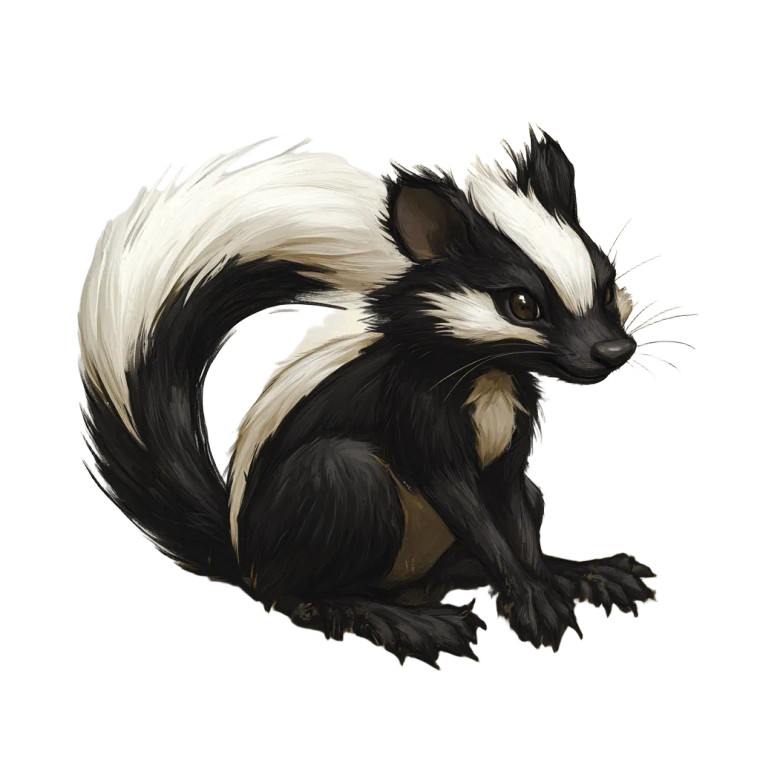 Dnd Skunk Illustration Vinyl Car Decal Sticker – Waterproof & UV-Resistant 4.0"