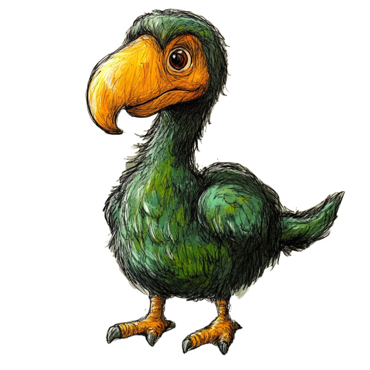 Dodo Logo Sketch Vinyl Car Decal Sticker – Waterproof & UV-Resistant 4.0"