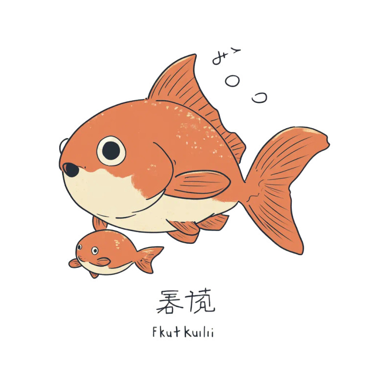 Dumbfish Anime Style Vinyl Car Decal Sticker – Waterproof & UV-Resistant 4.0"