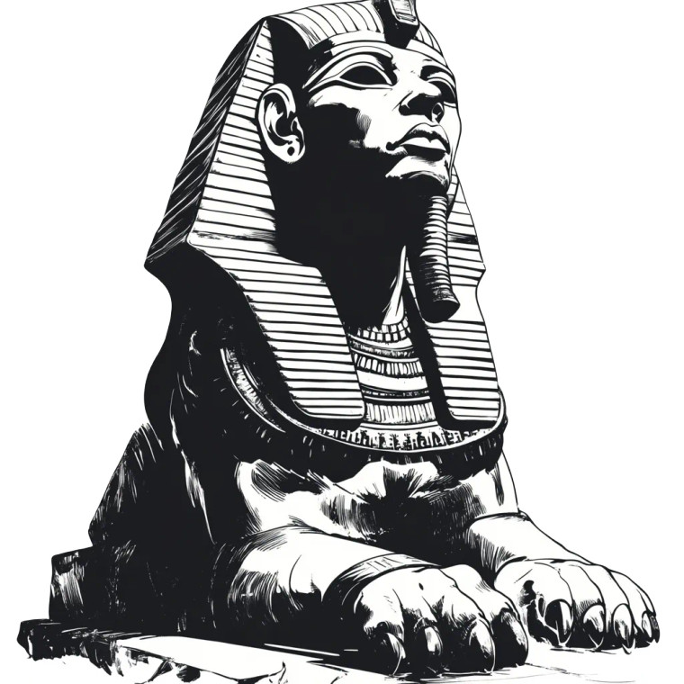 Egypt Sphinx Dark Comic Vinyl Car Decal Sticker – Waterproof & UV-Resistant 4.0"
