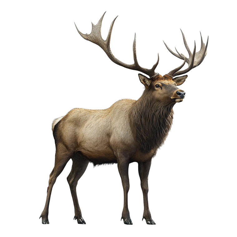 Elk Big Antlers Realistic Vinyl Car Decal Sticker – Waterproof & UV-Resistant 4.0"