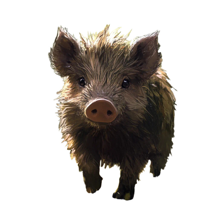 Fantasy Forest Cute Boar Vinyl Car Decal Sticker – Waterproof & UV-Resistant 4.0"