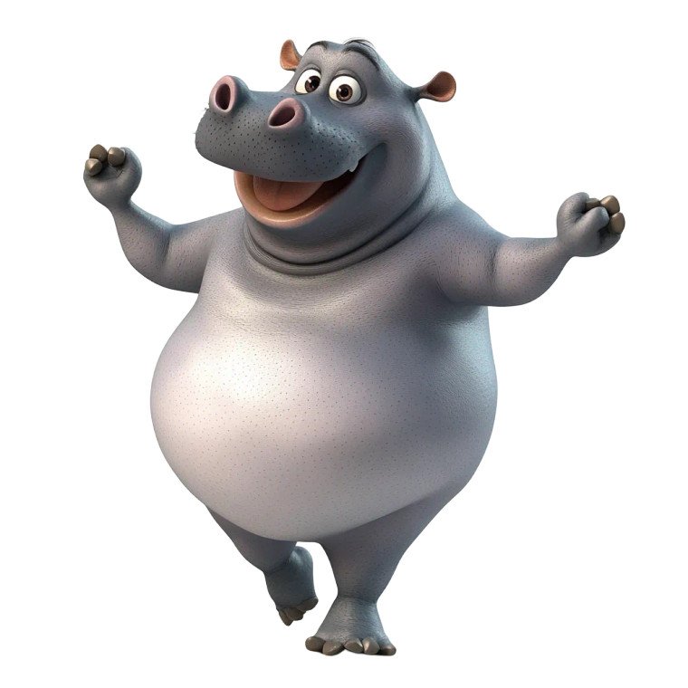 Fat Hippo Ballet Dancing Vinyl Car Decal Sticker – Waterproof & UV-Resistant 4.0"