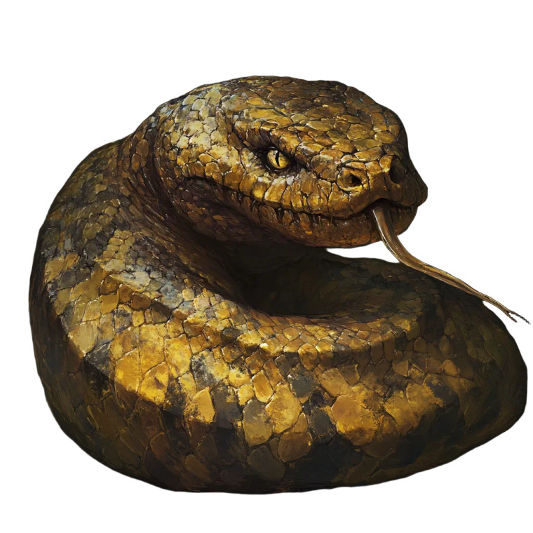 Fat Listless Serpent Topaz Vinyl Car Decal Sticker – Waterproof & UV-Resistant 4.0"