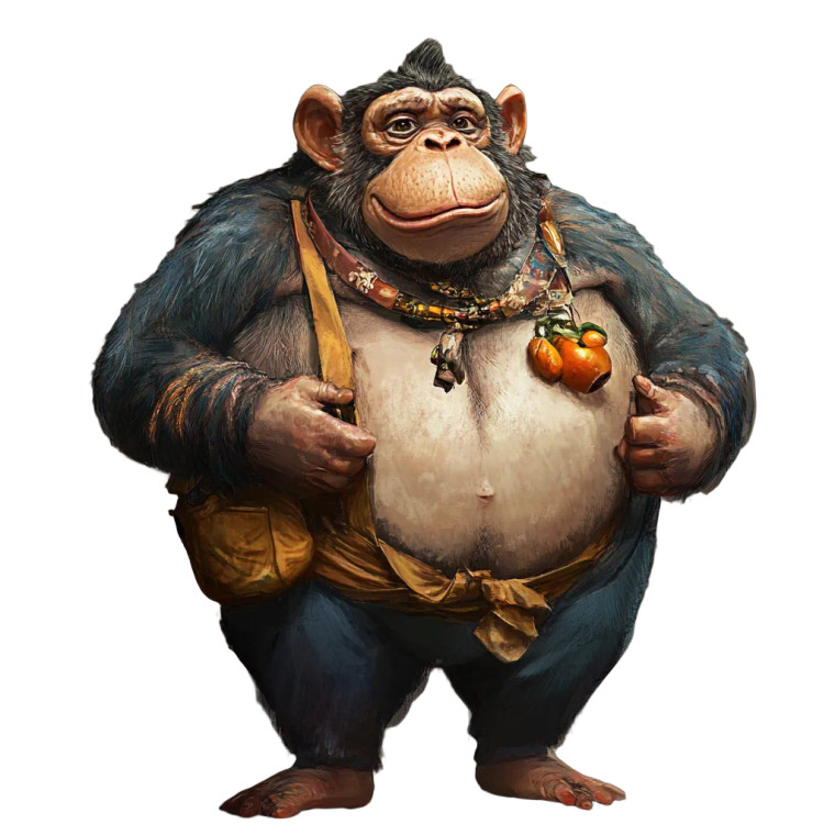 Fat Monkey Vinyl Car Decal Sticker – Waterproof & UV-Resistant 4.0"