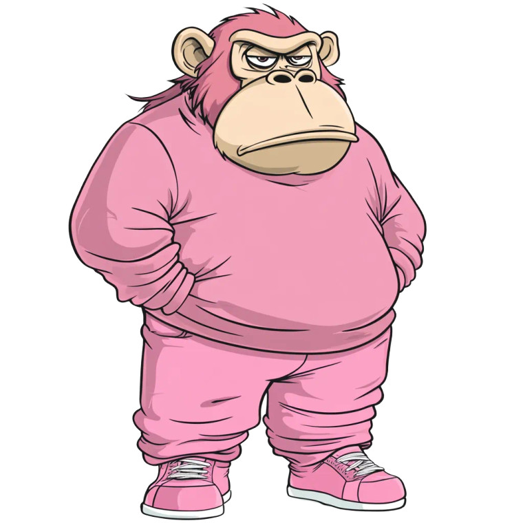 Fat Monkey Cartoon Vinyl Car Decal Sticker – Waterproof & UV-Resistant 4.0"