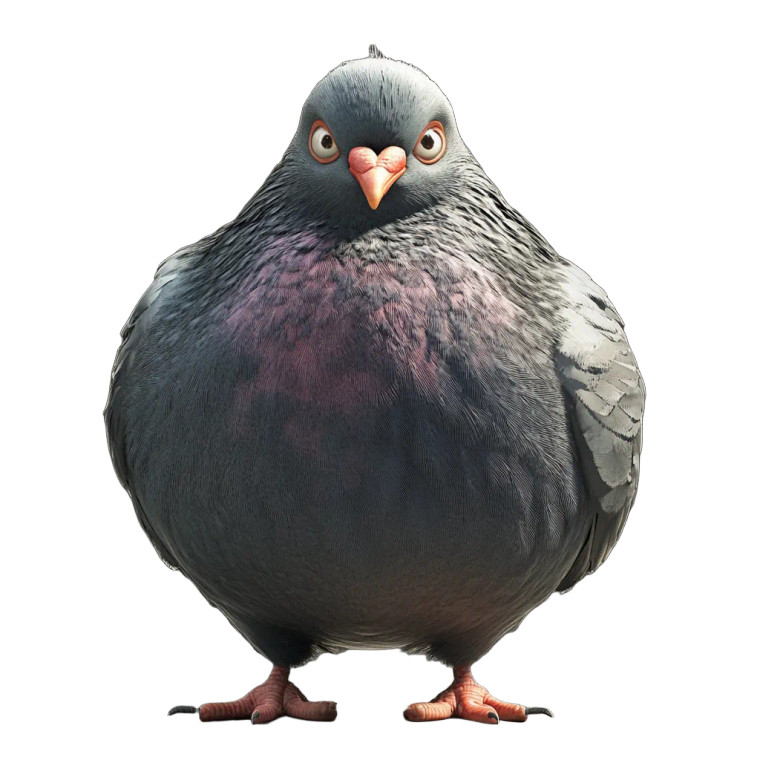 Fat Pigeon Vinyl Car Decal Sticker – Waterproof & UV-Resistant 4.0"