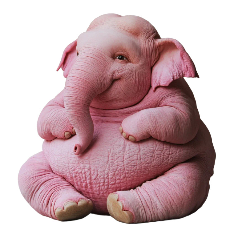 Fat Pink Elephant Vinyl Car Decal Sticker – Waterproof & UV-Resistant 4.0"