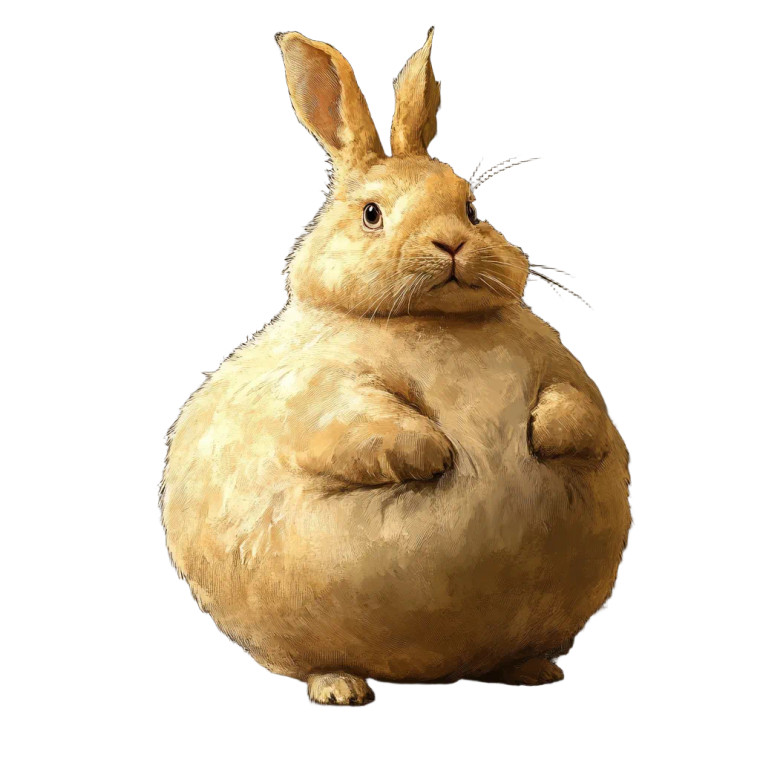 Fat Rabbit Vinyl Car Decal Sticker – Waterproof & UV-Resistant 4.0"