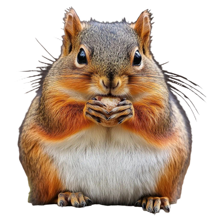 Fat Squirrel Vinyl Car Decal Sticker – Waterproof & UV-Resistant 4.0"