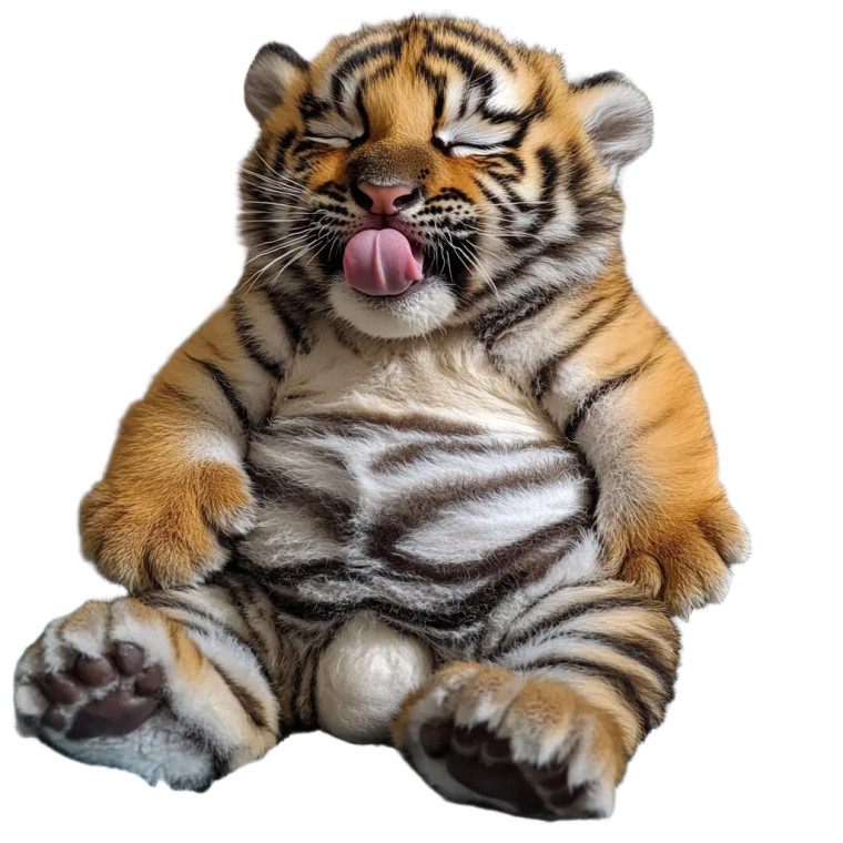 Fat Tiger Baby Crib Vinyl Car Decal Sticker – Waterproof & UV-Resistant 4.0"