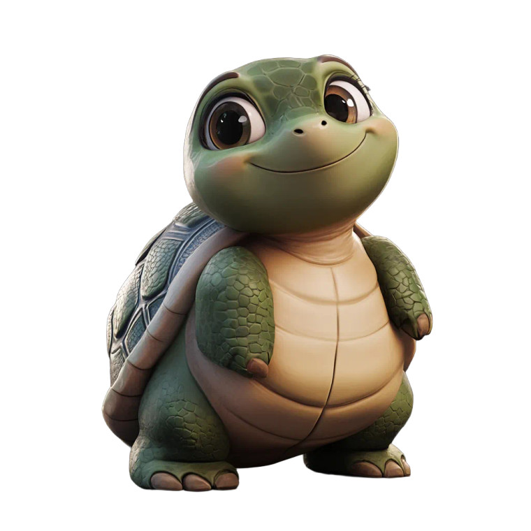 Fat Turtle Cute Smile Vinyl Car Decal Sticker – Waterproof & UV-Resistant 4.0"