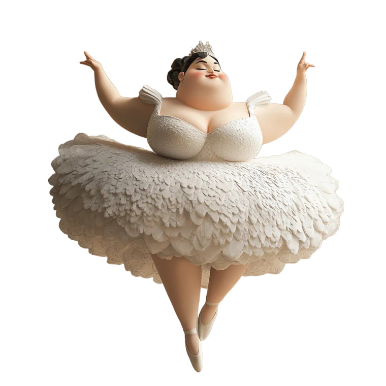 Fat Woman Ballet Jump Vinyl Car Decal Sticker – Waterproof & UV-Resistant 4.0"