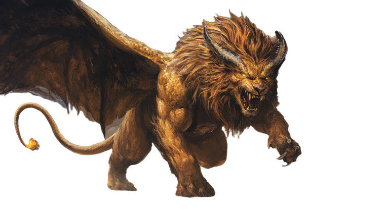 Fearsome Manticore Prowling Vinyl Car Decal Sticker – Waterproof & UV-Resistant 7.14"