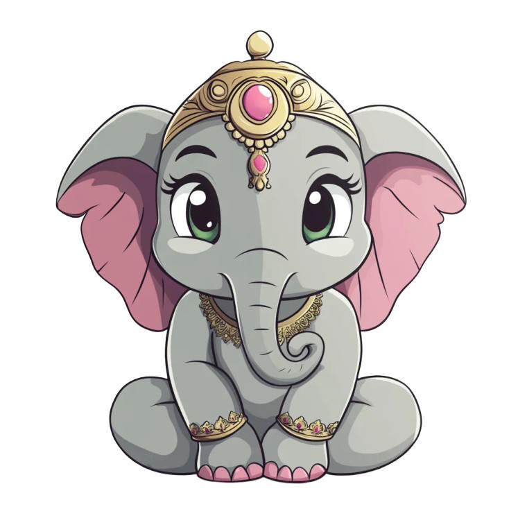 Feminine Buddha Elephant Fursona Vinyl Car Decal Sticker – Waterproof & UV-Resistant 4.0"