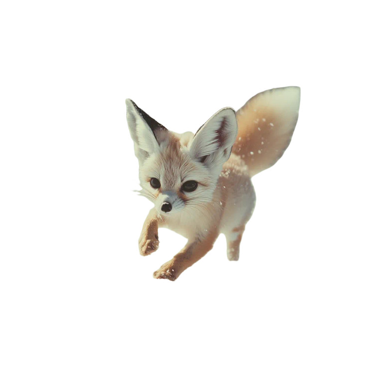 Fennec Fox Snow Run Vinyl Car Decal Sticker – Waterproof & UV-Resistant 4.0"