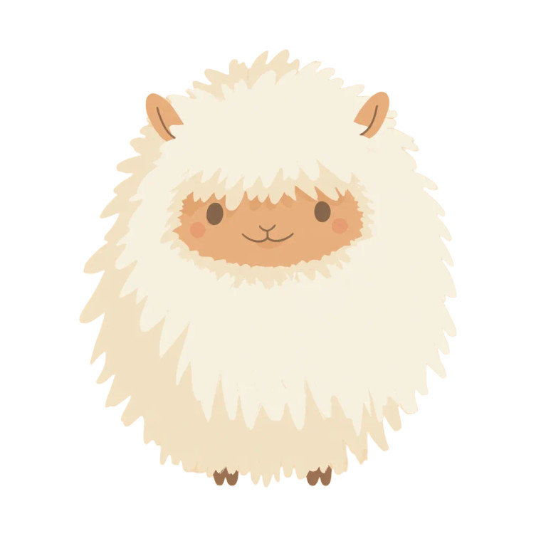 Fluffy Alpaca Graphic Vinyl Car Decal Sticker – Waterproof & UV-Resistant 4.0"