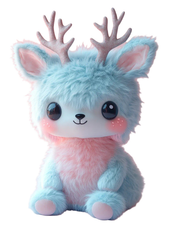 Fluffy Deer Doll Vinyl Car Decal Sticker – Waterproof & UV-Resistant 4.0"