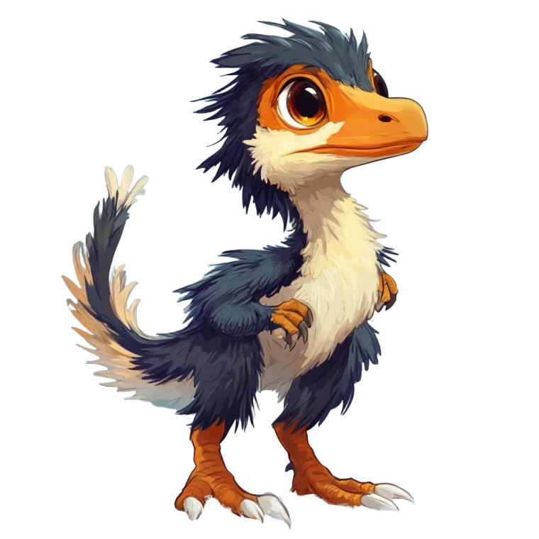 Fluffy Deinonychus Cartoon Vinyl Car Decal Sticker – Waterproof & UV-Resistant 4.0"