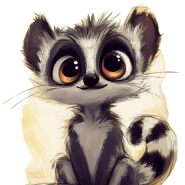 Friendly Lemur Big Eyes Vinyl Car Decal Sticker – Waterproof & UV-Resistant 4.0"