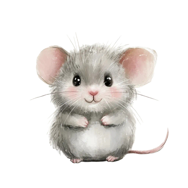 Friendly Mouse Cub Watercolor Vinyl Car Decal Sticker – Waterproof & UV-Resistant 4.0"