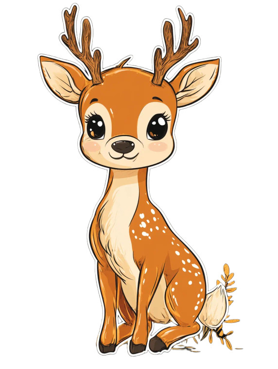 Funny Baby Reindeer Sticker Vinyl Car Decal Sticker – Waterproof & UV-Resistant 4.11"