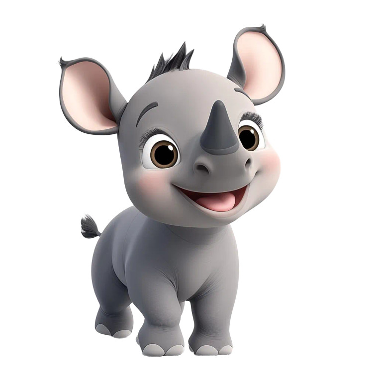 Funny Baby Rhinoceros Vector Vinyl Car Decal Sticker – Waterproof & UV-Resistant 4.0"