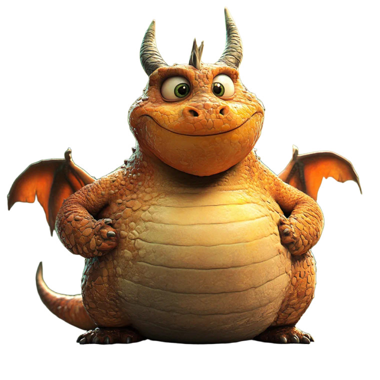 Funny Chubby Dragon Questioning Vinyl Car Decal Sticker – Waterproof & UV-Resistant 4.0"