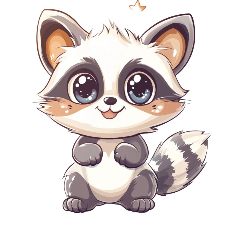 Funny Raccoon Manga Cat Vinyl Car Decal Sticker – Waterproof & UV-Resistant 4.0"
