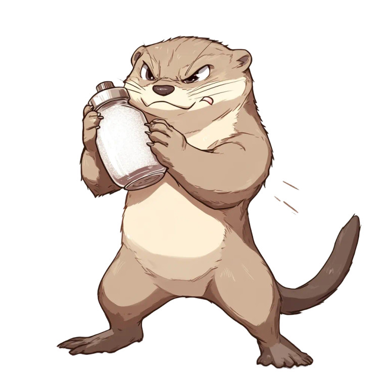 Furious Otter Salt Shaker Vinyl Car Decal Sticker – Waterproof & UV-Resistant 4.0"