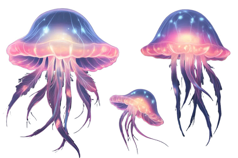 Glowing Jellyfish Pokemon Vinyl Car Decal Sticker – Waterproof & UV-Resistant 6.0"