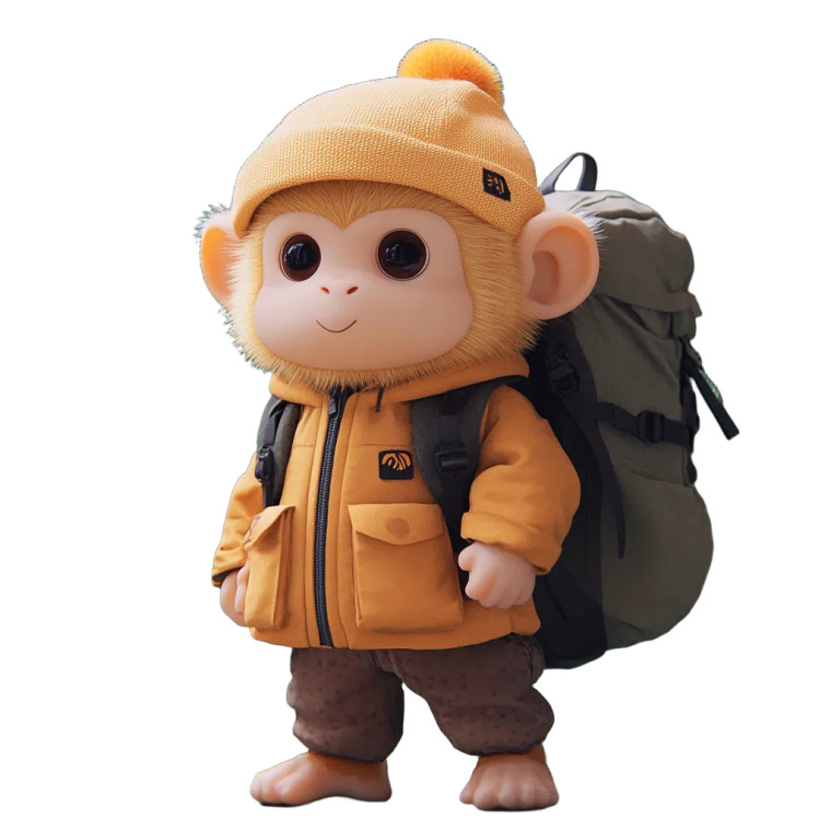 Golden Monkey Sports Backpack Vinyl Car Decal Sticker – Waterproof & UV-Resistant 4.0"