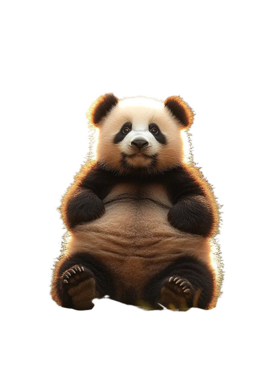 Golden Panda Cub Belly Vinyl Car Decal Sticker – Waterproof & UV-Resistant 4.11"