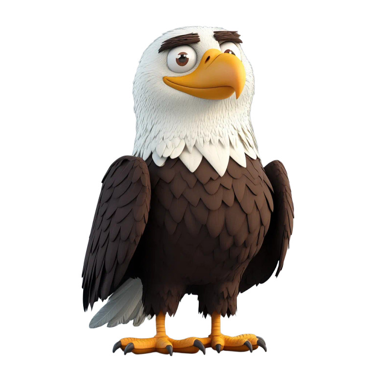 Good Eagle 3D Cartoon Vinyl Car Decal Sticker – Waterproof & UV-Resistant 4.0"